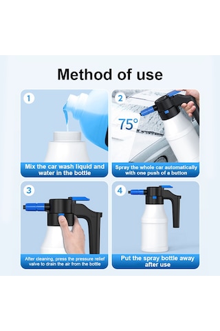 Mufunye Elektrikli Araba Yıkama Köpük Tabancası 1.5l Büyük Kapasiteli Araba Köpük Püskürtücü Basınçlı Yıkama Köpük Topu 6 Araba Kamyon Bahçe Ev Temizliği