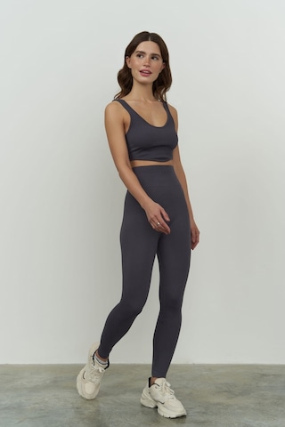 Jade Antrasit Dikişsiz Fitilli Tayt Antrasit