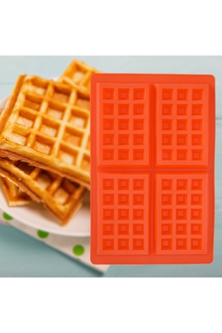 Yaozixa 4'lü Kare Silikon Gofret Kalıbı - Toksiksiz, Kaymaz, Mikrodalga/ Fırın Uyumlu, Çok Amaçlı Pastırma Aracı