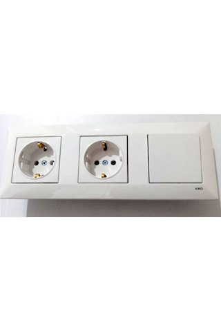 Viko Meridian Beyaz 3lü Set Anahtar + Topraklı Priz + Topraklı Priz