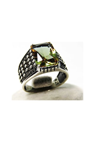 925 Ayar Gümüş Zultanit Taşlı Kare Erkek Yüzük