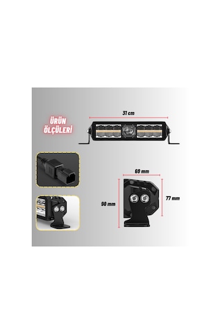 Off-road Premium 30 Cm Tampon Kaput Led Bar Beyaz Işık Projektör Drl Gündüz Led Metal Gövde 12-24v