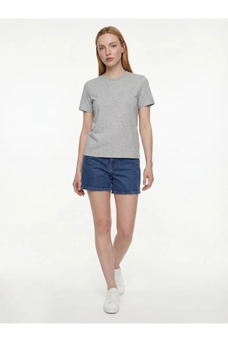 Boxy Fit Kadın Tshirt K.kol Gri