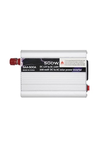 İnverter 12v 220v Çevirici, Araç İçi Güç Dönüştürücü Oto Adaptör, Solar Akü Bağlantılı Çift Voltaj Korumalı Alüminyum Kasa Modifiye Sinüs İnvertör