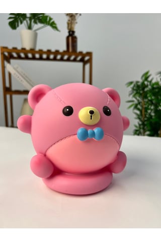 Favora Papyonlu Ayı Kumbara - Pembe