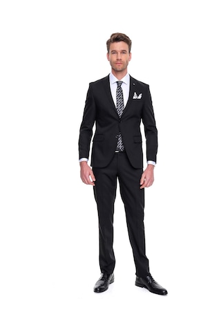 Morven Erkek Siyah Basic Düz Slim Fit Dar Kesim Çift Yırtmaç Tak - 498888096 Siyah