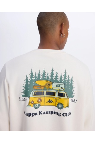 Kappa Authentic Authentic Graphik Pyke Unisex Sweatshirt-beyaz Beyaz