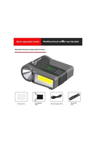 Mufunye Sensörlü Cob Led Şapka Feneri, Su Geçirmez, Dış Mekan Balıkçılığı, Kamp İçin El Serbest Aydınlatma Siyah Çok Renkli