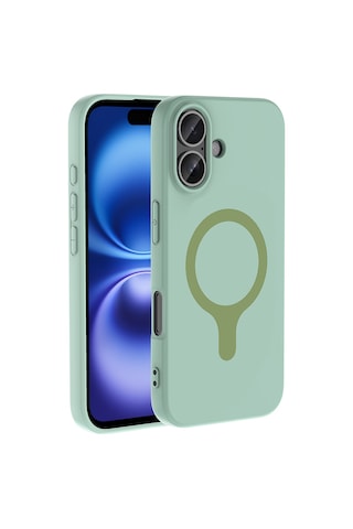 Apple iPhone Uyumlu 17 Kılıf M-safe Şarj Özellikli Zore Aris Silikon Kapak - Turkuaz