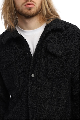 Erkek Kıvırçık Peluş Cıt Cıt Kapamalı Ceket Siyah