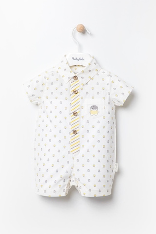 Pamuklu Penguen Detaylı Erkek Bebek Bayramlık Tulum 12779 001