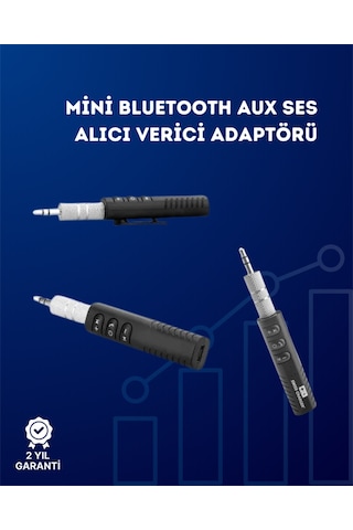 Kablolu Hoparlör Ve Kulaklıklar İçin Bluetooth Adaptör Mini Boy, Klipsli, Taşınabilir