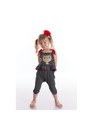 Denokids Kedi Puanlı Kız Tulum Çok Renkli