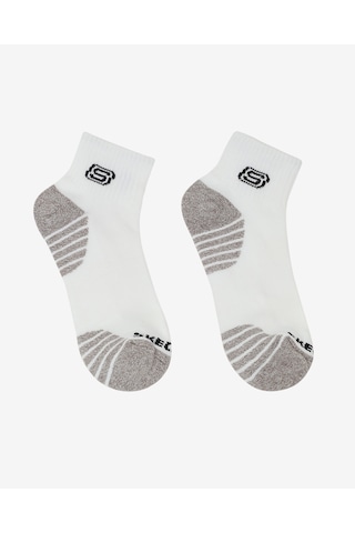 Skechers 3'lü Unisex Yarım Taban Destekli Quarter Crew Çorap Unisex Beyaz Çorap S119435-107 Beyaz