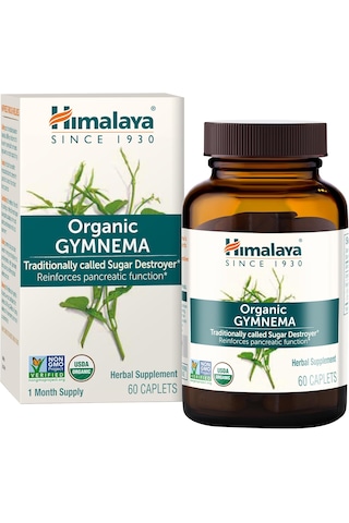 Himalaya Organic Gymnema Sylvestre Herbal Glucose Support 700 Mg, 60 Caplets Aromasız