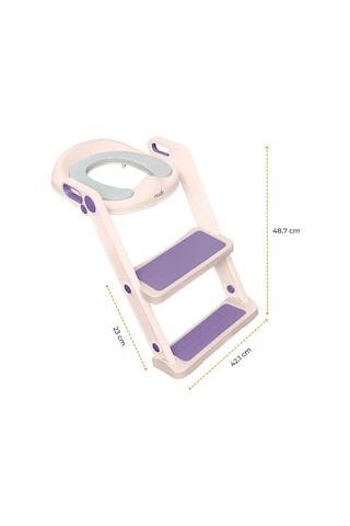 Mini Panda Basamaklı Tuvalet Eğitimi Koltuğu Kaymaz Taşınabilir Ergonomik & Renkli Tasarım Klozet Adaptörü Mor