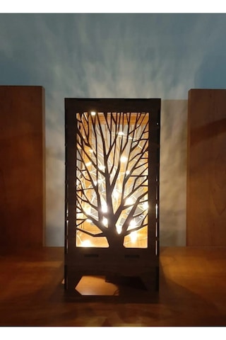 Anneler Günü Lazer Kesim Masa Lambası Mini Özel Tasarım Ahşap Aba