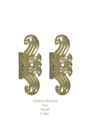 Sarı Dekoratif Kelebek Menteşe Büyük 2 Adet 7cm X 5cm Sarı