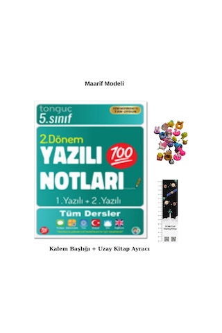 Tonguç 5. Sınıf Yazılı Notları 2. Dönem 1 Ve 2. Yazılı Maarif Modeli Uzay Ayraç + Kalem Başlığı