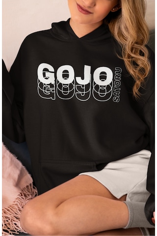 Sevbano Jujutsu Kaisen Gojo Satoru Anime Sırt Baskılı Unisex Oversize Pen Siyah