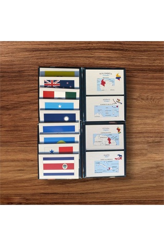 Amerika-avustralya Ülkeleri-harita-bayrak-başkent Kartları