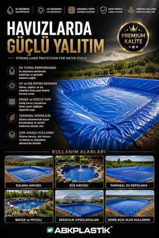 3x6 Mavi Ebatlı Pvc Branda Gölgelik Su Geçirmez Çadır - 170-180 Gr/m²