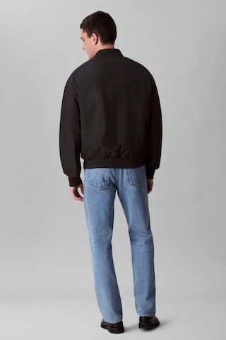 Calvin Klein Erkek Tam Kalıp Kolej Yaka Bomber Ceket - Siyah Black