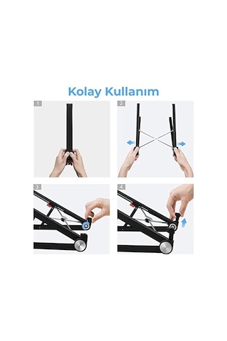 X1 Laptop Sehpası, Katlanabilir, Tablet Sehpası, Alüminyum Alaşım, Online Sınıf Çalışması, Duruşu İyileştirme, Isı Dağılımı, Apple İpad Uyumlu Ve 10-15,6 İnç Olan Tüm Cihazlar İle . Siyah
