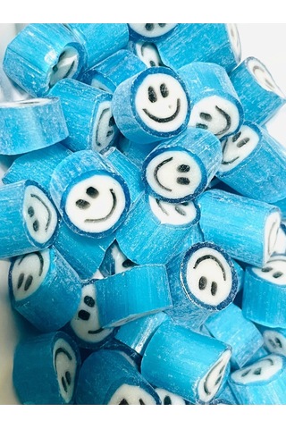 Mavi Gülenyüz Desenli Lolly Şeker 1000 Gr.