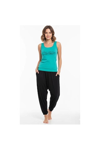 Şahinler Bayan Yazlık Poly Şalvarlı Pijama 21519 Yeşil