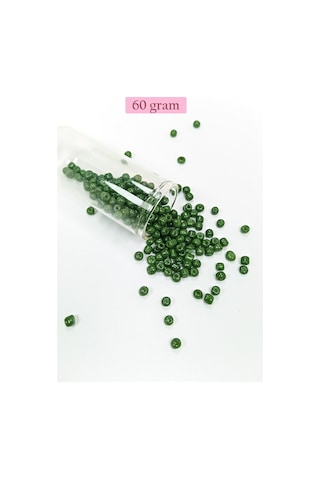 Dökme Cam Kum Boncuk Büyük Boy 6/0 4 Mm - 60 Gram - Koyu Yeşil - Bnc112