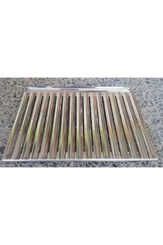 41X31.5Cm Oluklu Krom Çelik Izgara-