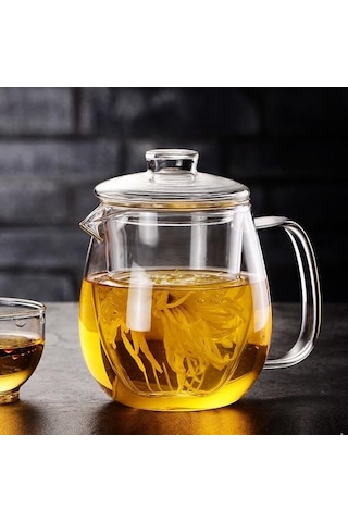 Isıya Dayanıklı Cam Demlik Çay Pot Kung Fu Çay Seti Puer Su Isıtıcısı Kahve Cam Makinesi Uygun Ofis Çay Setleri 500ml Çaydanlıklar Altın - Buz Mavisi