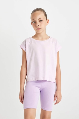 DeFacto Kız Çocuk Boxy Fit Bisiklet Yaka Basic Düz Kısa Kollu Tişört C4511A824SMPN180 Pembe