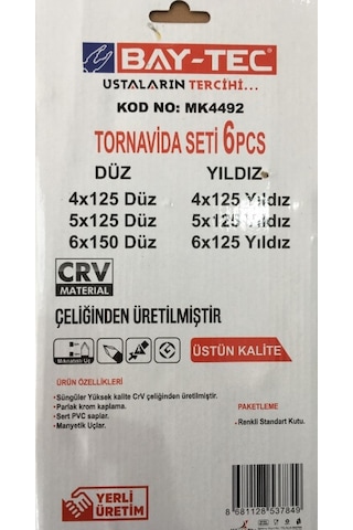 Bay-Tec Tornavida Seti 6 Parça