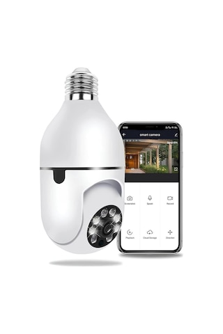 Cmr19 Wifi 360 Panoramik Ampul Kamera Gece Görüş Ses Akıllı Hareket Algılayıcı Güvenlik Kamerası
