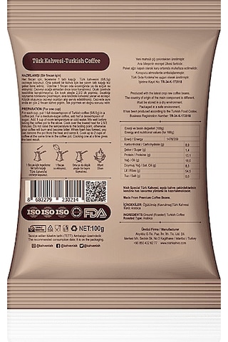 Nısh Türk Kahves Kavrulmuş Öğütülmüş  24 x 100 G