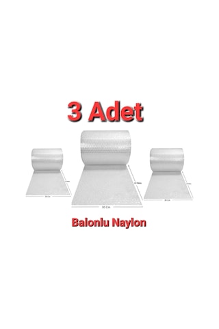 3 Adet Balonlu Ambalaj Naylonu Pat Pat Havalı Naylon Balonlu Naylon 30 Cm X 10 Metre Pıtpıt Patpat