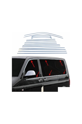 VW Transporter 2003 2022 Uzun Cam Çerçevesi 14 Prç