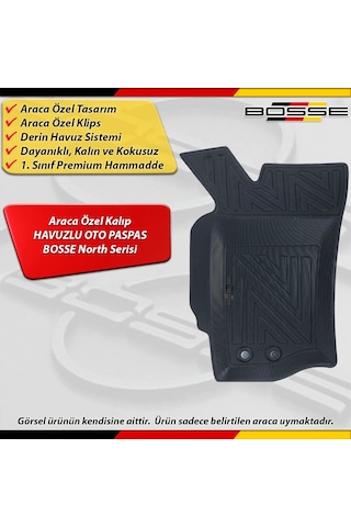 Fiat Palio Paspas Araca Özel 1999 - 2011 Arası Derin Havuzlu Paspas Bosse North Serisi