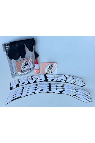 Toyo Proxesmotorsiklet Ve Otomobil Araç Lastik Yazısı 2.5 Cm 8 Adet Yapıştırıcı Arma Sticker