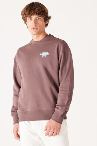 Wrangler Loose Fit Rahat Kesim Bisiklet Yaka Kahverengi Erkek Içi Polarlı Sweatshirt W232244220 Kahverengi