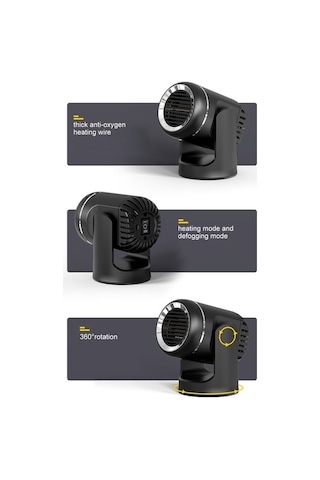 Pazly 12v 130w Araba Isıtıcı - Cam Kurutucu Ve Buz Çözücü, Taşınabilir, Siyah/beyaz - Araba İçi Isıtma, Kış Ve Yolculuklar İçin Uygun