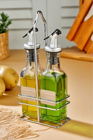 Cooker 2'li 150 Ml Cam Yağdanlık Sosluk Baharatlık Seti Şeffaf