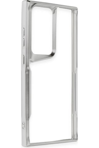 Newface - 598 - Samsung Galaxy Uyumlu S25 Ultra Kılıf Boyi Silikon Kapak - Csmo-tex - - Gümüş
