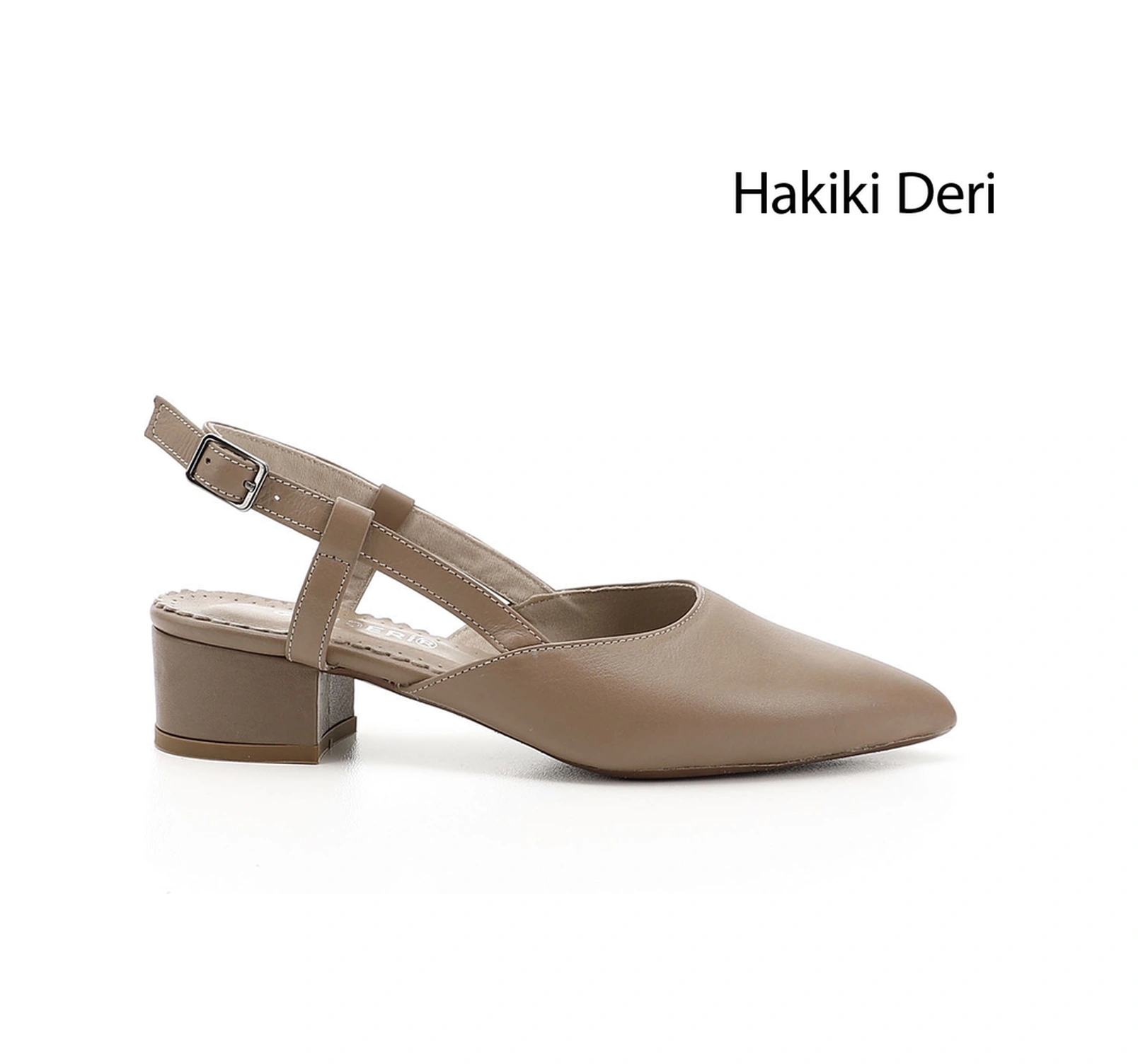 Gönderi R Kadın Vizon Antik Kalın Topuklu Arkası Açık Hakiki Deri Ayakkabı Gyza13424257 vizon