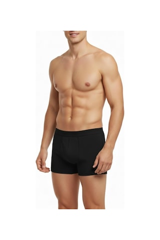 İki Yıldız Erkek Likralı Boxer Düz Renk Bgl-st05007 Siyah