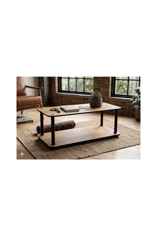 Modern Dikdörtgen Orta Sehpa, Mdf Tasarım, 70x30x38 Cm Abanoz