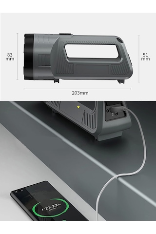 Güçlü Şarjlı Fener Masa Lambası Wt-603 Renkli