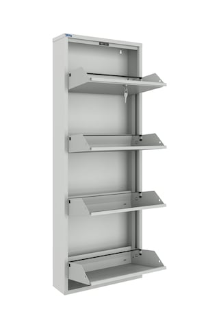 Ceha Kilitli 4'lü Metal Ayakkabılık - Gri K.AYK-4/P7035/KL